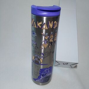 Starbucks Wakanda Silver and Purple Thermos